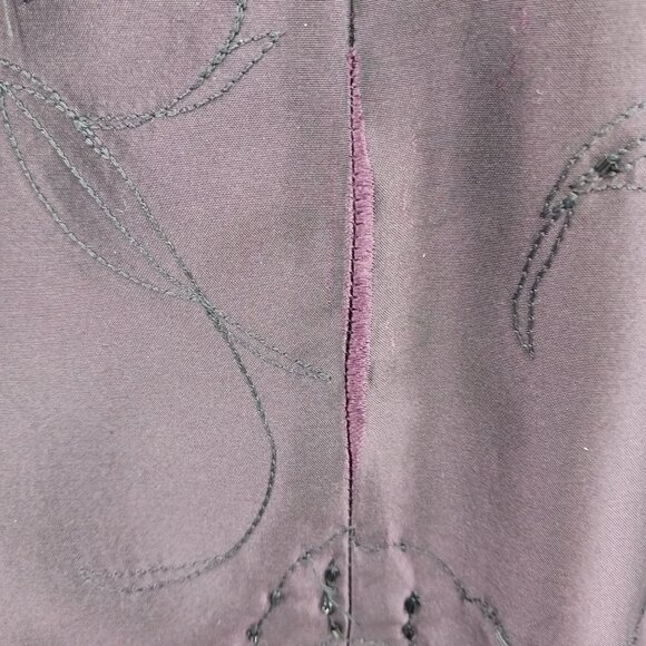 VTG Ann Taylor Purple Silk Strapless Embroidered Satin 2 PC Gown Beaded 0P - Picture 9 of 16